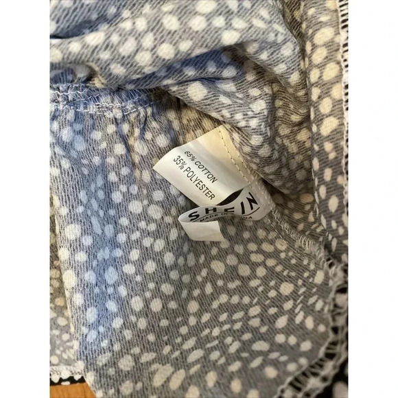 SHEIN Ruffled Mini Skater Skirt Women’s Size S Black White Swiftie - Picture 4 of 6